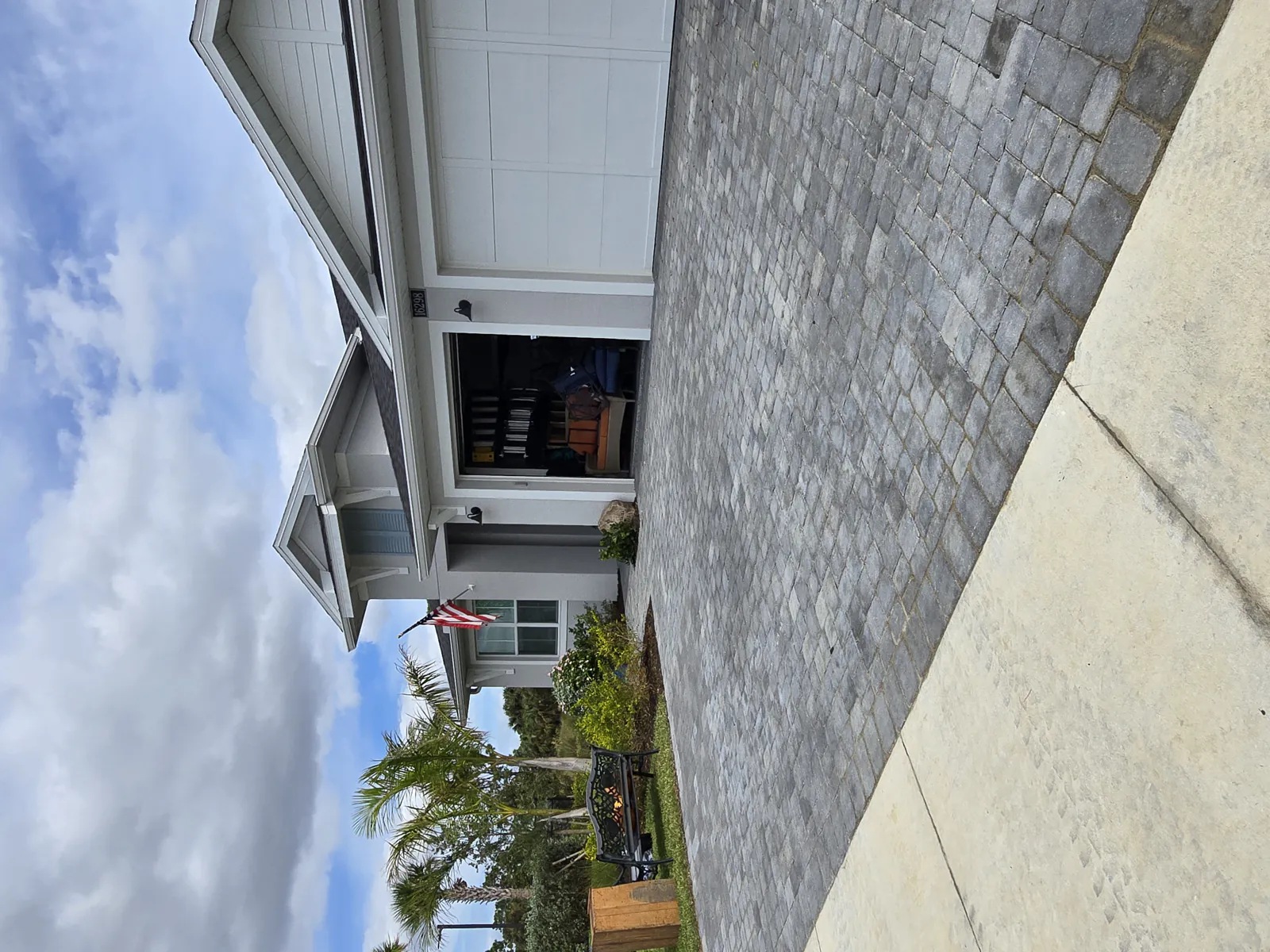 Paver driveway before sealing
