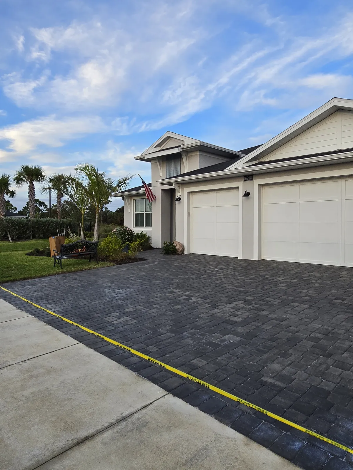 Sealed lanai pavers and pool at dusk in Babcock Ranch, Punta Gorda