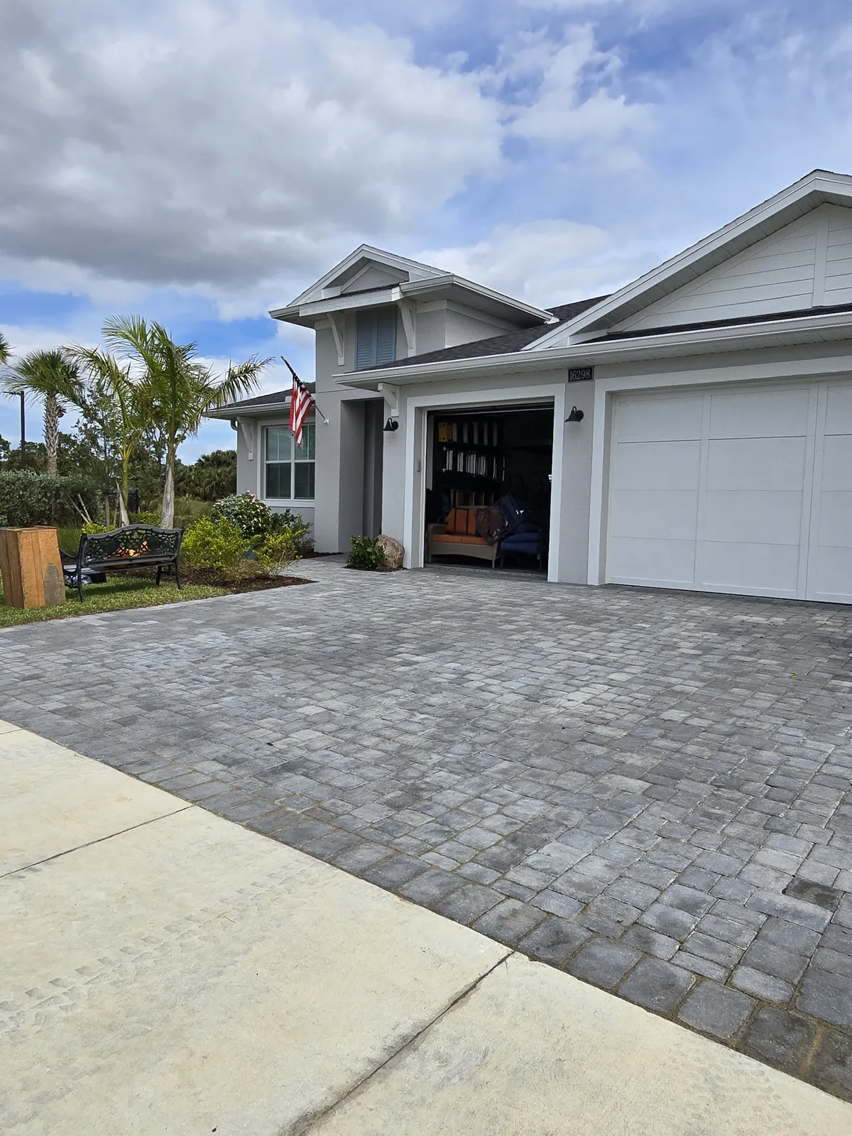 Paver driveway before sealing