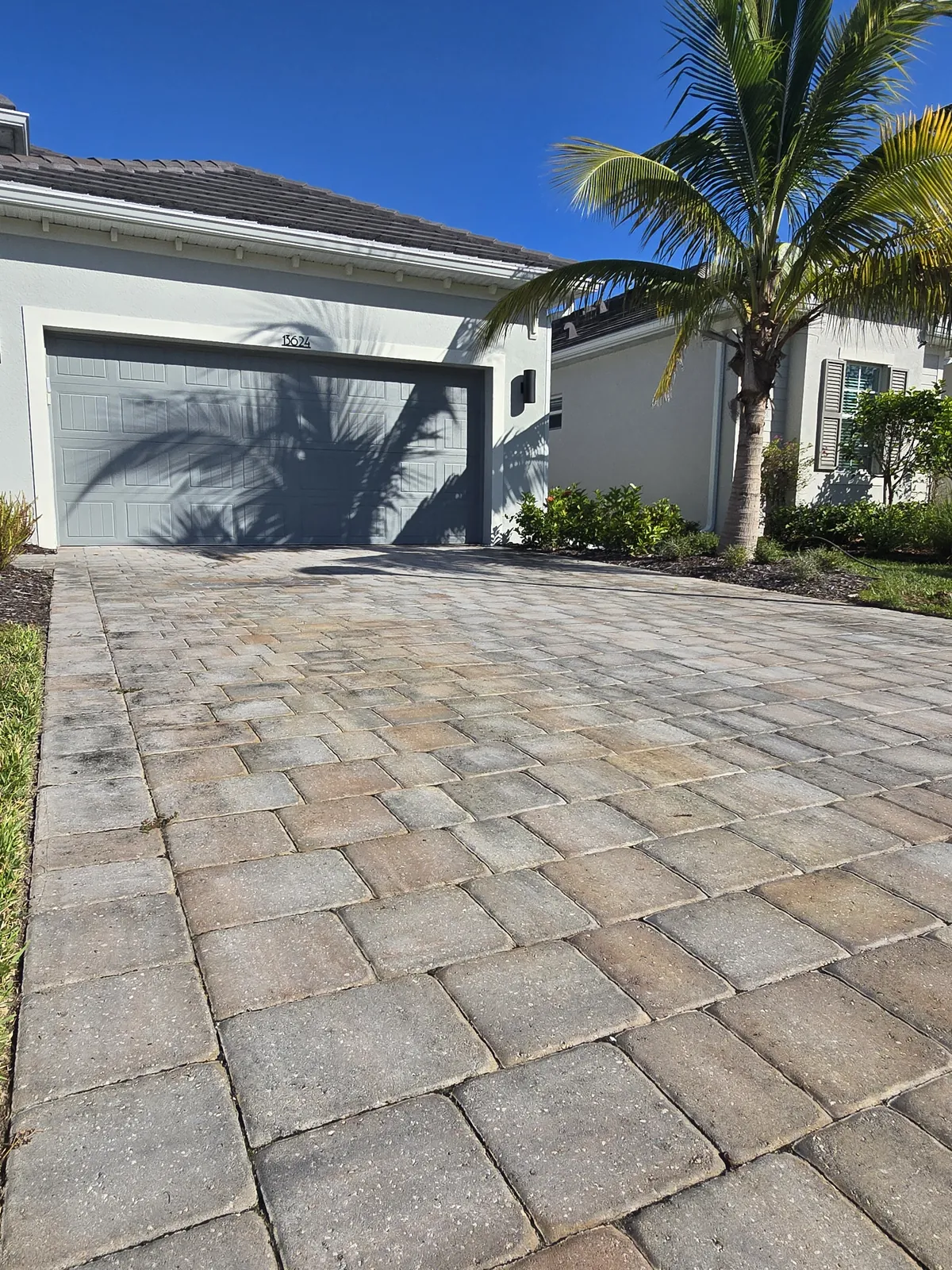 Dry pavers and washed-out joints before sealing