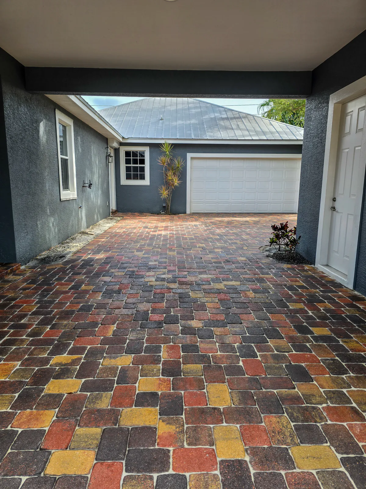 Walkway pavers after sealing